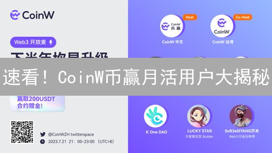 速看！CoinW币赢月活用户大揭秘：超乎你想象？